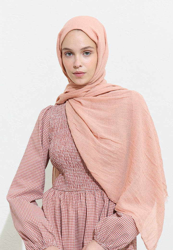 Pamuklu Keten Şal Peach Lemonade