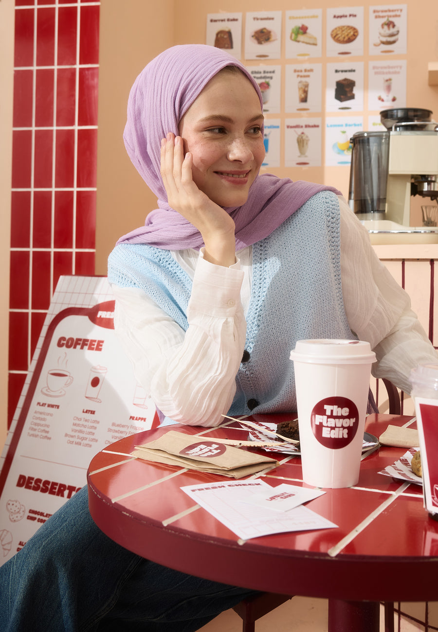 Pamuklu Keten Şal Taro Bubble Tea