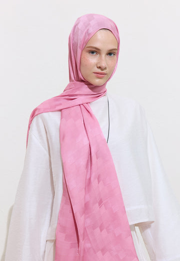 Pembe Nori İpeksi Jakar Şal