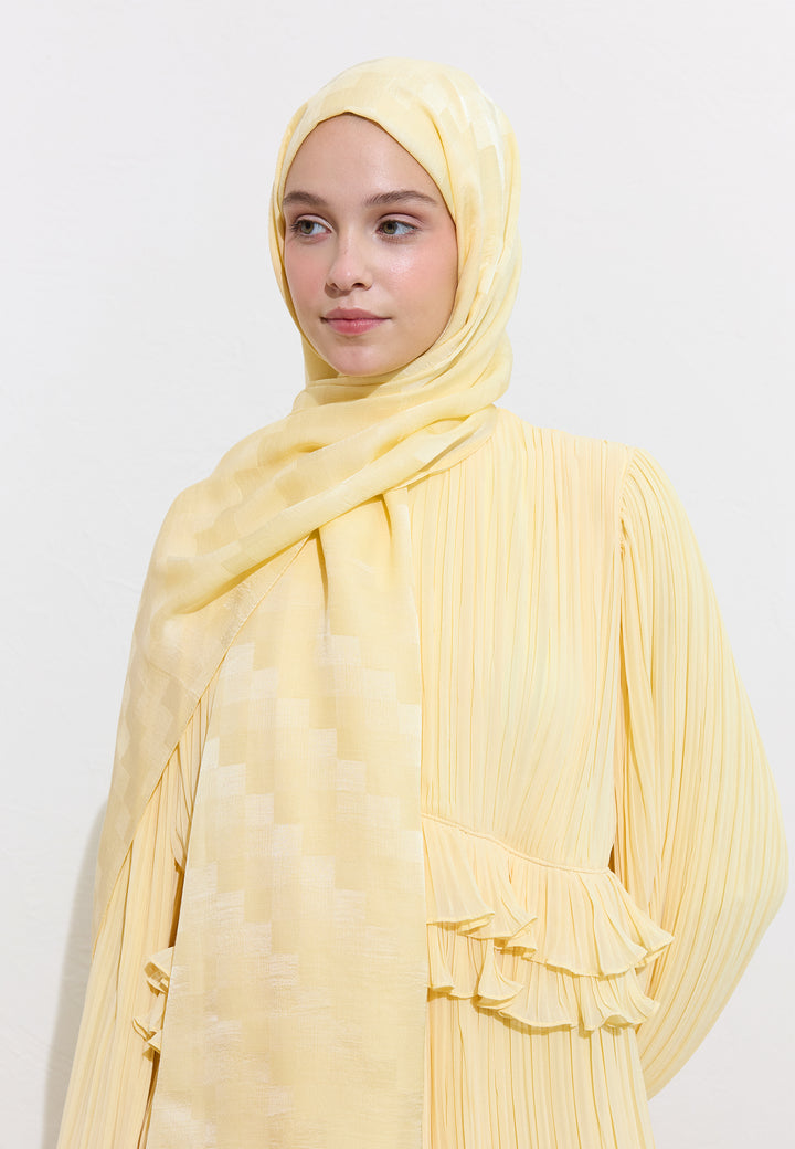 Butter Yellow Nori İpeksi Jakar Şal