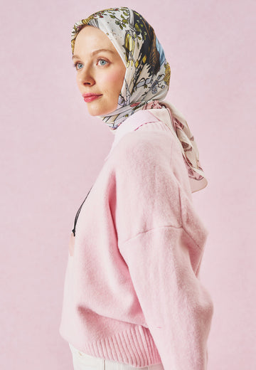 Enchanted Melody Desen Floş Viskon Eşarp Pastel Dream
