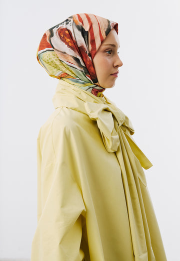 Floral Story Desen Vual Eşarp Kiremit