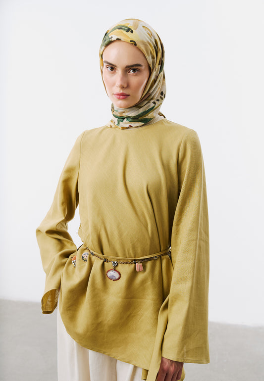 Playful Palette Desen Vual Eşarp Toprak