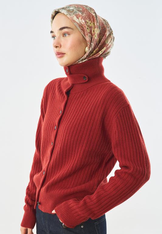 Fresh Garden Desen Pamuk İpek Eşarp Soft Yeşil