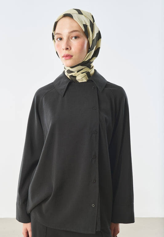 Bold Lines Desen Pamuk İpek Eşarp Sarı
