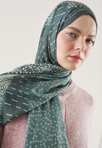 Dot Elegance Desen Rami Şal Deniz Köpüğü