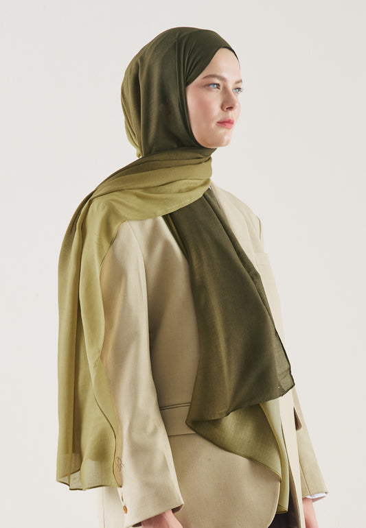 Degrade Desen Rami Şal Haki - Olive
