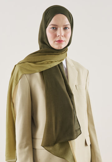 Degrade Desen Rami Şal Haki - Olive