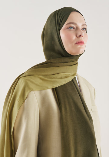 Degrade Desen Rami Şal Haki - Olive