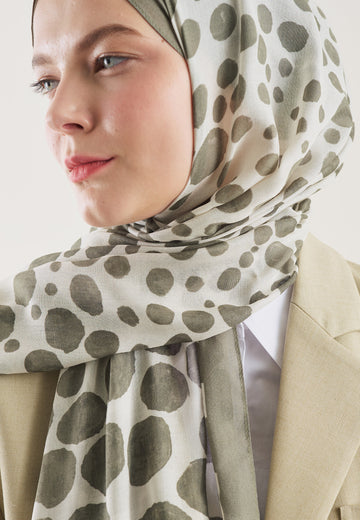 Çağla Polka Dots Desen Rami Şal