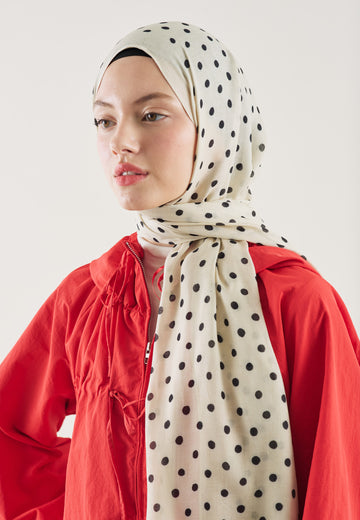 Small Polka Dots Desen Rami Şal Bej