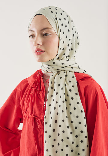 Small Polka Dots Desen Rami Şal Bej