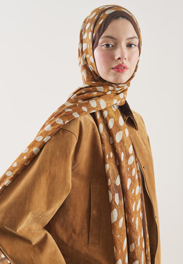 Wild Fawn Desen Rami Şal Camel