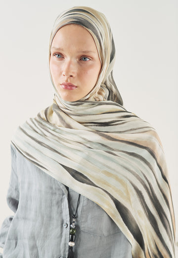 Siyah Dark Batik Desen Soft Viskon Şal
