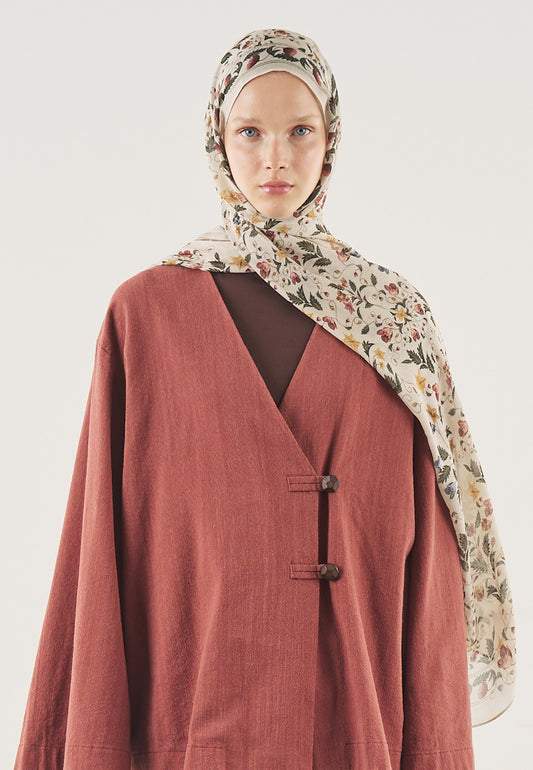 Bakır Pure Rosalia Desen Soft Viskon Şal