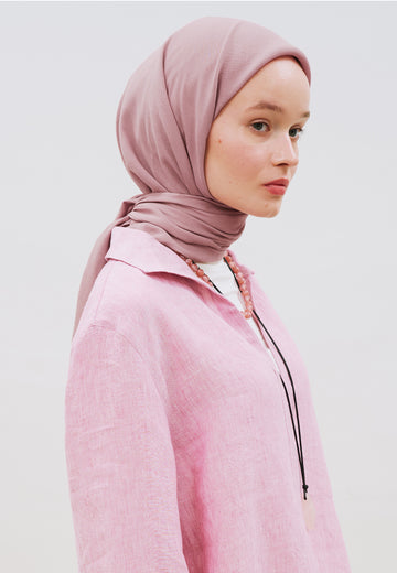 Pamuk Keten Eşarp Soft Pembe