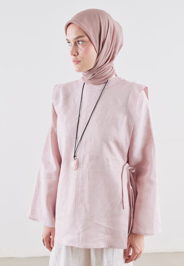 Pamuk Keten Eşarp Soft Pembe