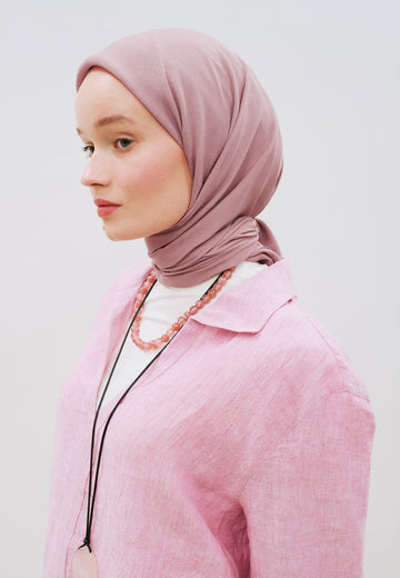 Pamuk Keten Eşarp Soft Pembe