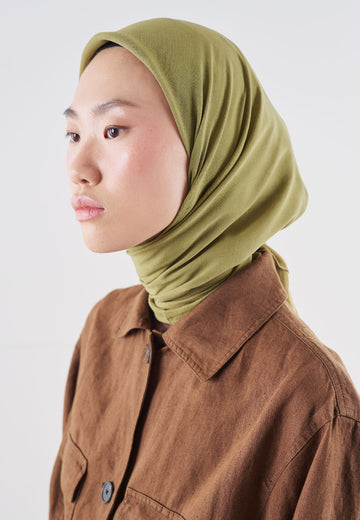 Pamuk Keten Eşarp Olive