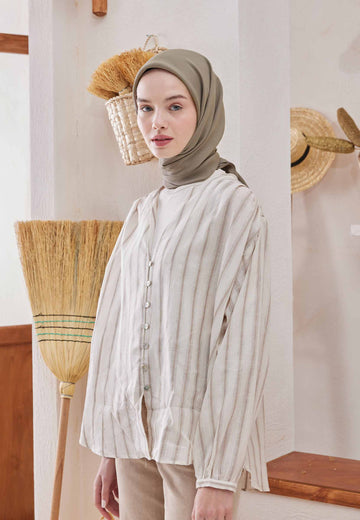 Naturel Bej Pamuk İpek Eşarp