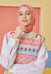 PİLİSE EŞARP GUL PEMBE PİLİSE EŞARP GUL PEMBE