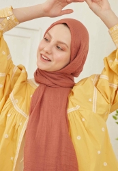 CRINKLE COTTON HIJAB PEACH