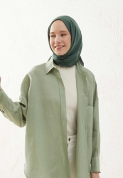 CRINKLE COTTON HIJAB FOREST GREEN