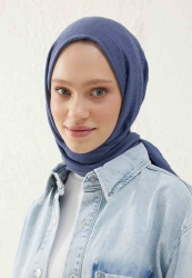 CRINKLE COTTON HIJAB DENIM