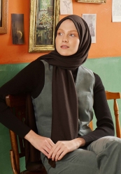 COTTON CRASH HIJAB DARK COFFEE