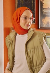 COTTON CRASH HIJAB BURN ORANGE