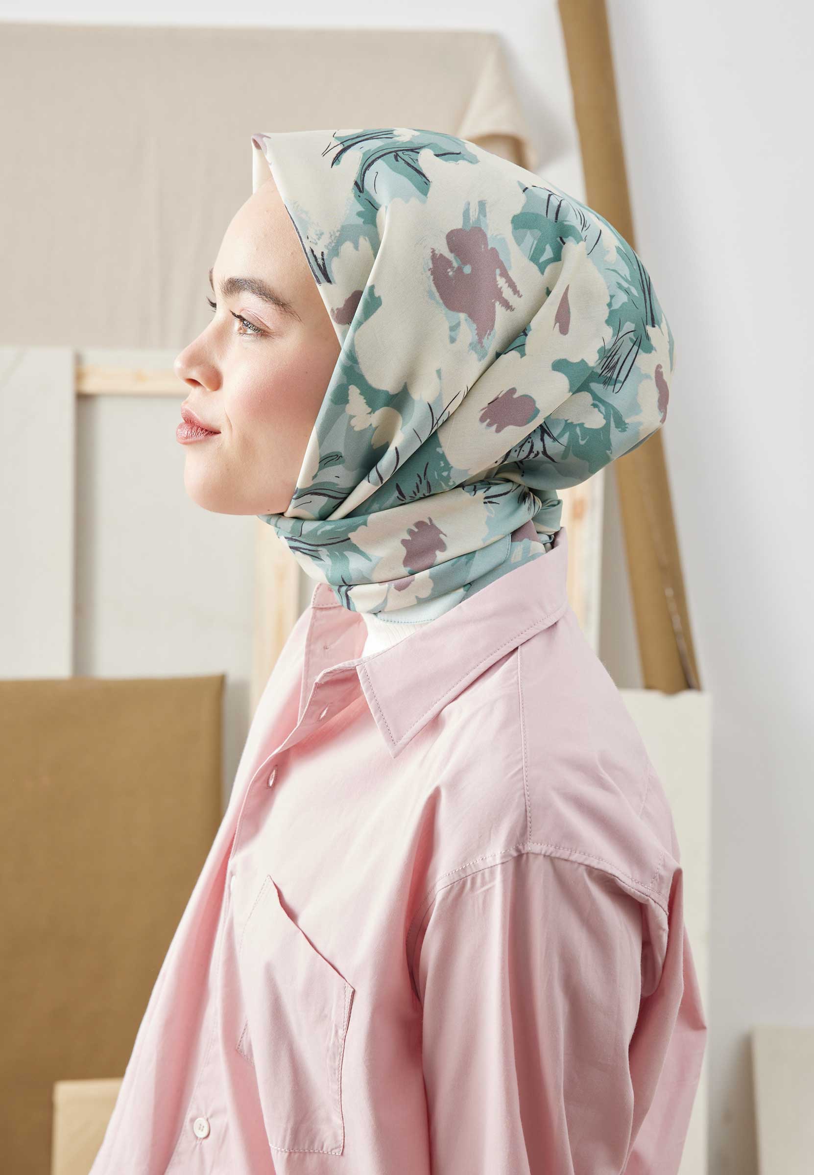 Multi Flower Desen Pamuk 陌pek E艦arp M陌nt Online Sat谋n Al Fresh Scarfs