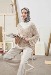 VIOLET DESEN PAMUK İPEK EŞARP KOYU KAHVE VIOLET DESEN PAMUK İPEK EŞARP KOYU KAHVE