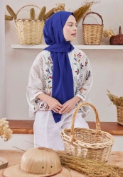 MEDİNE İPEĞİ ŞAL SAKS MAVİSİ MEDİNE İPEĞİ ŞAL SAKS MAVİSİ