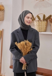 MEDİNE İPEĞİ EŞARP KOYU GRI MEDİNE İPEĞİ EŞARP KOYU GRI
