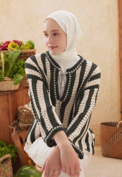 WAVE JACQUARD HIJAB OFF WHITE