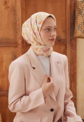 LEAF DESEN PAMUK İPEK EŞARP TURUNCU LEAF DESEN PAMUK İPEK EŞARP TURUNCU
