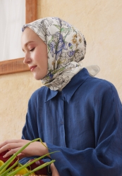 ASTER DESEN PAMUK İPEK EŞARP MOR ASTER DESEN PAMUK İPEK EŞARP MOR