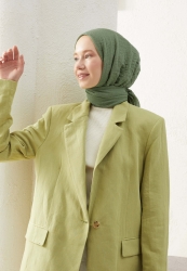 CRINKLE COTTON HIJAB ALMOND GREEN