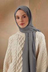 COTTON VISCOSE HIJAB SMOKE-COLOR