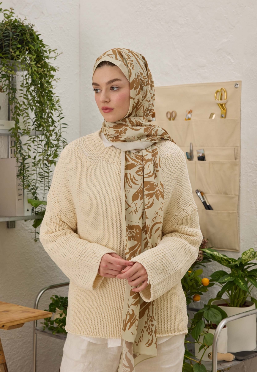VIOLET DESEN ŞAL CAMEL Online Satın Al! | Fresh Scarfs