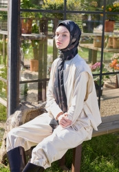 DARK GARDEN PATTERN HIJAB MINK