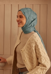 KAZAYAĞI JAKARLI ŞAL GÖK MAVİ