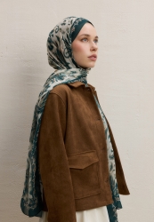 LAURA DESEN İPEK KREP ŞAL KOYU YEŞİL LAURA DESEN İPEK KREP ŞAL KOYU YEŞİL
