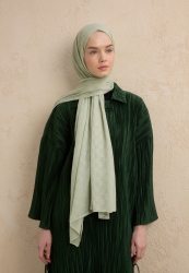 MODAL CHECKERED SHAWL PASTEL GREEN MODAL CHECKERED SHAWL PASTEL GREEN