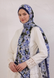 CHERRY BLOSSOM DESEN RAMİ ŞAL GECE MAVİSİ CHERRY BLOSSOM DESEN RAMİ ŞAL GECE MAVİSİ
