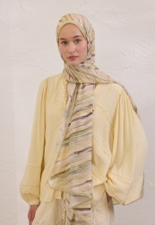 DEIA DESEN RAMİ ŞAL PASTEL SARI
