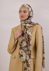 BEAUTY BLOSSOM DESEN RAMİ ŞAL VİZON