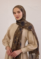 BLOOMING DAHLIA DESEN RAMİ ŞAL VİZON