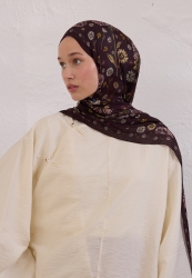 BLOOMING DAHLIA DESEN RAMİ ŞAL MÜRDÜM