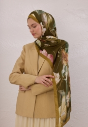 ELEGANT FLOWER DESEN RAMİ ŞAL HAKİ